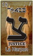 tsade cette carte est la justice dans la tarot hebraique